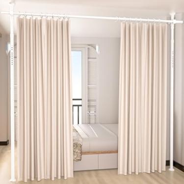 Imagem de Divisor de quarto, haste de cortina de tensão sem perfuração, 1,2 a 3 m (A) 71-177,8 cm (L) Divisor de parede para separação de quarto, separador de divisória de quarto resistente, telas de