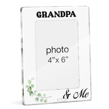 Imagem de FTRBXT Porta-retrato para vovô presente para vovô, aniversário, Natal, vovô e eu, molduras de acrílico 10 x 15 cm