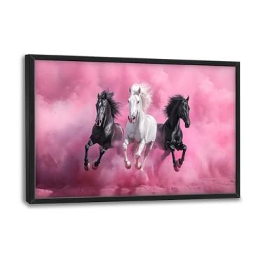 Imagem de Flintis Arte de parede de cavalo grande preto e branco imagens de cavalos decoração de parede pintura abstrata em tela animal impressão obras de arte decorações emolduradas para sala de estar banheiro