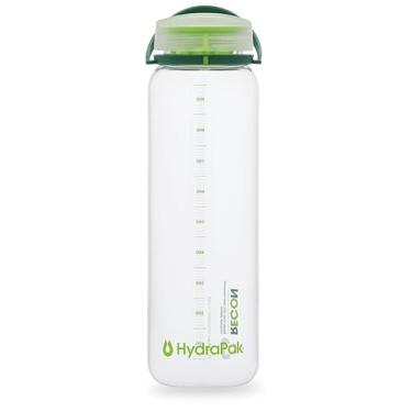 Imagem de Hydrapak Recon – Garrafa de água 50% de plástico reciclado, ecológica e livre de BPA, tampa de torção de fluxo suave, fácil de carregar (947 ml, transparente/verde e limão)