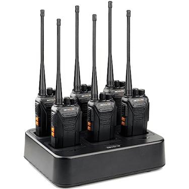 Imagem de Retevis RT27V MURS Rádio, Walkie Talkies recarregável de longo alcance, carregador multiunidade, sem licença, antena removível, resistente, para igrejas e transporte agrícola (pacote de 6)