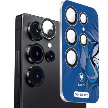 Imagem de LITO Protetor de lente de câmera de titânio e vidro Corning para Samsung Galaxy S25 Ultra, com kit de fácil instalação, teste de queda de grau militar de 3 m, dureza 9H, clareza HD revestida com AR