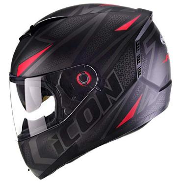 Imagem de Capacete Fechado Moto Peels Icon Fast Preto Fosco com Vermelho 56