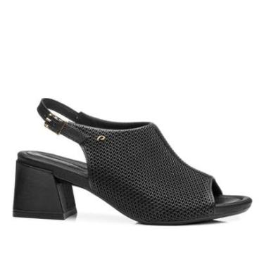 Imagem de Sandália Pegada Feminina em Couro Preto 234305-03-Feminino