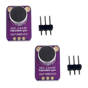 Imagem de HiLetgo Módulo amplificador de microfone de eletreto 2 peças MAX4466 Ganho ajustável VCC: 2,4-5,5 V para Arduino 51 MCU Raspberry Pi