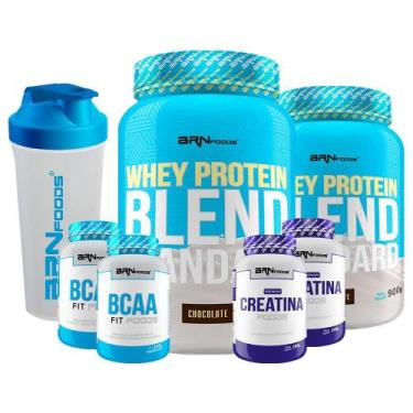 Imagem de Kit 2 Whey Blend 900G+ 2 Premium Creatina - Brn Foods