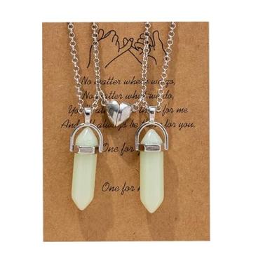 Imagem de Colar de amizade para mulheres, cristais de cura combinando com coração, joia para melhor amiga para ela, Medium, Latão, Sem Pedra Preciosa