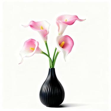 Imagem de 4 peças de lírio de calla roxo em branco, buquê de flores artificiais para casamento, noiva, chá de bênção, presente para decoração de casa, flor falsa de lírios de calla