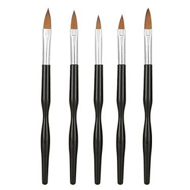 Imagem de Conjunto de pincéis para arte em unhas, profissional, 5 peças de esmalte em gel UV, escultura, desenho, pintura, pincéis para ferramentas de manicure, kit de ferramentas naturais
