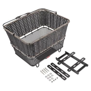 Imagem de menolana Cesto de armazenamento traseiro genérico para bicicleta com alça, multifuncional, fácil de instalar, acessório e profissional, 41,5 x 33,5, Preto