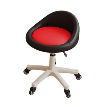 Imagem de Bothyi Banco de Costas Ajustáveis, Almofada Macia, Mesa de Recepção, Balcão, Banco Giratório, para Pub, Spa, Café, Mesas de Bar, Preto Vermelho