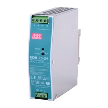 Imagem de Mean Well 75W Transformador Industrial De Una Sola Salida 24vac Para Riel Din Convertidores De EnergíA Laboratorio Fuente De AlimentacióN Variable 24V 3.2A (EDR-75-24 24V/3.2A/76W/Supply Industrial)