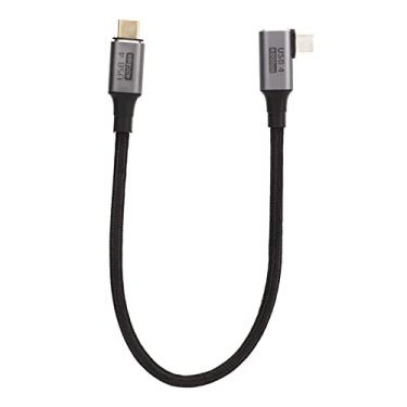 Imagem de Mbeysaq Cabo USB C para USB C 40Gbps Cabo de transferência de dados de carregamento rápido 0. Conector tipo C trançado de nylon de ângulo reto