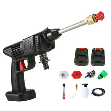 Imagem de Lava-pressão sem fio elétrico portátil de mão 50PSI com bateria recarregável 24V 1500mAh e carregador para lavar carros regar flores limpar