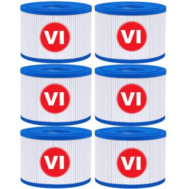 Imagem de KGC Pacote com 6 filtros para banheira de hidromassagem tipo VI compatíveis com filtros de hidromassagem Coleman Salu spa Lay-Z-Spa, reposição para cartuchos de filtro de spa 90352E 58323