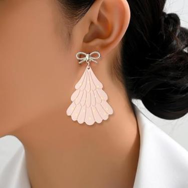 Imagem de Brincos de laço femininos com pingente de pérola na moda, presente de amizade para Dia dos Namorados, Natal