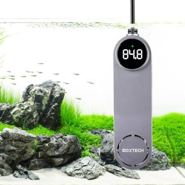 Imagem de boxtech Aquecedor de aquário, aquecedor de aquário para tanques de 25 a 40 galões, aquecedor de água submersível 200w com termômetro digital, proteção contra superaquecimento