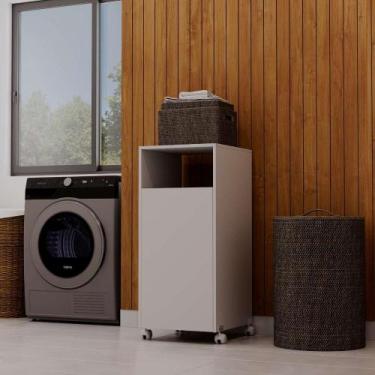 Imagem de Armario Organizador Cesto De Roupas Para Lavanderia com Rodinha Multiu