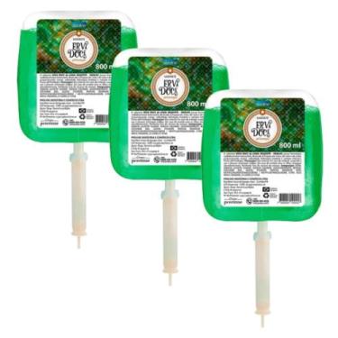 Imagem de 3 Sachê Refil Para Dispenser De Sabonete Líquido 800ml Erva Doce Econo
