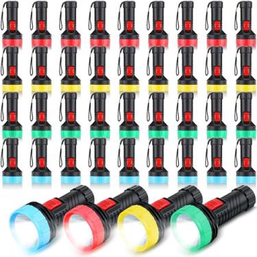 Imagem de Hortsun 36 peças de mini lanternas de Natal, itens a granel, com cordão, chaveiro de LED, lanterna de plástico portátil para leitura noturna leve, acampamento de emergência, caminhadas, atividades ao