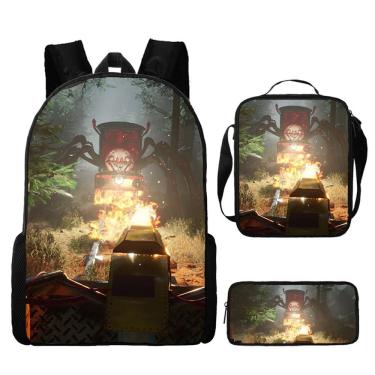 Imagem de Mochila escolar Choos-Choos Charles Cartoon Kids 3 unidades/conjunto