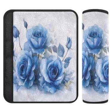 Imagem de Burbuja Capa para cinto de segurança de carro rosa azul dos namorados protetor de cinto de segurança de carro macio confortável para alça de ombro de assento de carro, 1 par médio