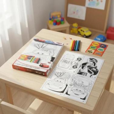 Imagem de KIT Desenhos para Colorir com Giz de Cera e Adesivo Pintura Bobbie Goo