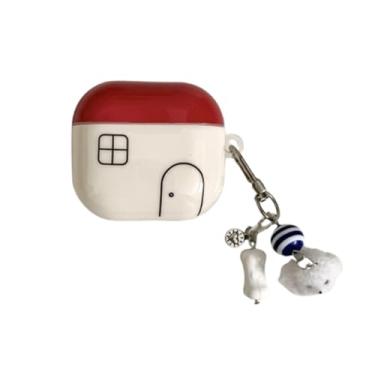Imagem de QYFZXLV Capa de fone de ouvido para Airpods 4 com chaveiro, desenho fofo de cachorrinho, design à prova de choque, capa protetora para mulheres e meninas (Cão)