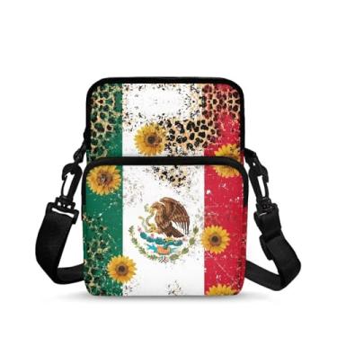 Imagem de CLOHOMIN Bolsa mensageiro pequena para mulheres e homens, bolsa para celular, carteira, bolsas pequenas da moda, pochete bolsa mensageiro, Bandeira mexicana