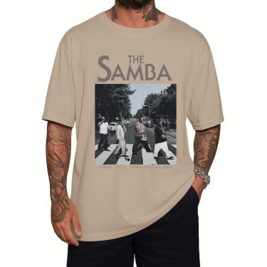 Imagem de Camiseta Oversized Gola Alta Streetwear Algodão Estilo Urbano Academia Treino Casual-Masculino
