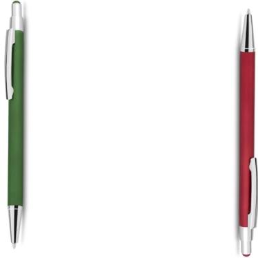 Imagem de Genérico Caneta Esferográfica Azul, Corpo em Papel Reciclado, com Ponta Touch Emborrachada, Escrita Geral, Kit com 2 Unidades (Verde e Vermelho 2)