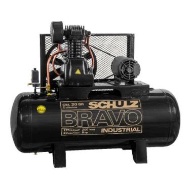 Imagem de Compressor de ar 20 pés 200L 5 hp 175 lbs trifásico CSL20BR/200 - Brav