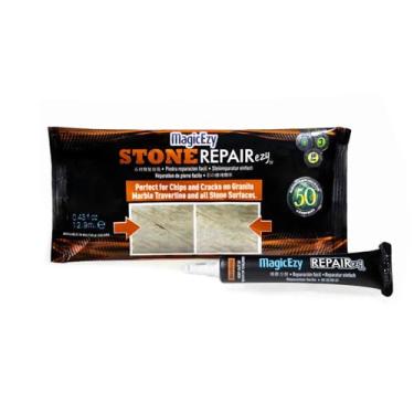 Imagem de MagicEzy Stone Repairezy: Pedra Fix – Reparação de Peças de Granito e Contadores Rasgados e rachados Rápido – Kit de Reparo de Marfim, Granito e Travertino – Super Forte – Dura Pelo Menos Três Anos, Beige