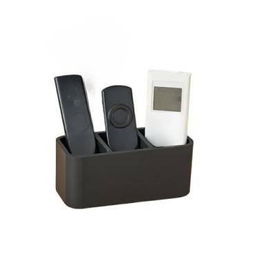 Imagem de Porta Controle Remoto Material Pla Robusto Com TrêS Compartimentos de Armazenamento Adequado para Controles Remotos de TelevisãO e Ar Condicionado(PRETO)