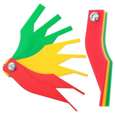 Imagem de FNANJWQ Medidor de espessura de revestimento de freio de 2 peças, conjunto de medidores de forro de freios combinados, ferramenta de régua de medição de almofada de freio, ferramenta automotiva de