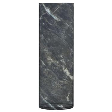 Imagem de JUZIHAI Vaso de textura de mármore preto para flores 9,9 cm x 30 cm de cilindro de plástico moderno para decoração de casa de centro de mesa de casamento