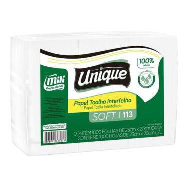 Imagem de Papel interfolha soft Unique Mili 100% 20x23 c/ 1000fls - Mili Profess