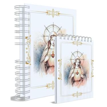 Imagem de Agenda Católica 2026 + Bloco de Anotações, Imaculaco Coração de Maria, Dourado, Capa 9