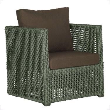 Imagem de 1 Poltrona Madri Alumínio Corda Náutica Estofado 9 Trama Verde