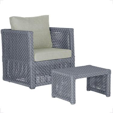 Imagem de Mesa E 1 Poltrona Madri Corda Náutica Estofado 3 Trama Prata