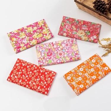 Imagem de 5 peças de tecido de algodão quadrado impresso 25 cm x 25 cm costura acolchoado diferentes padrões conjuntos de patchwork para artesanato de costura DIY