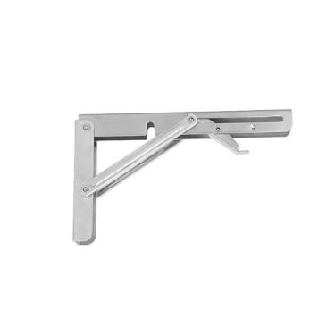 Imagem de Tripé dobrável de aço inoxidável prateleira de parede dobrável suporte dobrável suporte de prateleira resistente montado na parede dobradiça de mesa dobrável economia de espaço ideal para bancadas