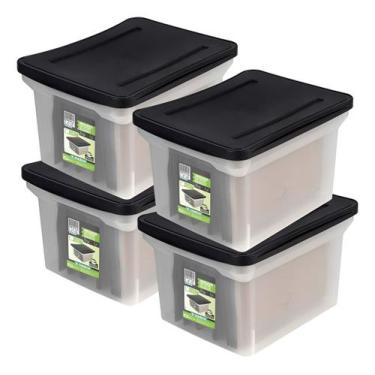 Imagem de 4 Caixa Arquivo Com Tampa Largo Empilhável Para Pasta Suspensa - Orden