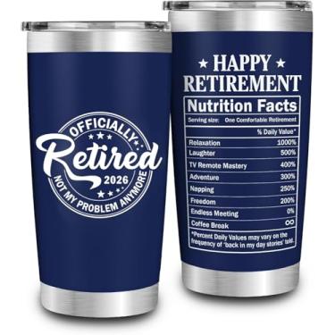 Imagem de FUNITZ Presentes de aposentadoria para homens 2026 - Retired Not My Problem Anymore - Copo de aposentadoria para ele, pai, marido - Presentes aposentados para homens, copo marinho 590 ml, Dia dos Pais
