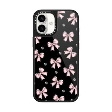 Imagem de CASETiFY Capa Glaze para iPhone 16 Plus [acabamento brilhante/compatível com Magsafe/1,5 m. 1X proteção contra quedas de grau militar] - fita rosa metálica - preta