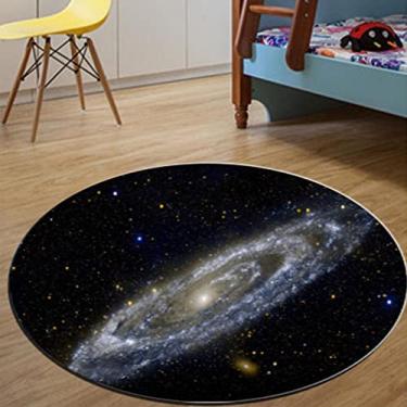 Imagem de Tapete redondo planeta Terra, tapetes redondos para quarto, lavável na máquina, macio, antiderrapante, tapete para sala de estar, tapete de piso interno, leitoso, diâmetro 120 cm/3,9 pés