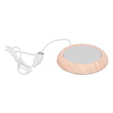 Imagem de HEEPDD Almofada Aquecedora USB Com Padrão de Madeira, Tapete Aquecedor de Copo de Aquecimento Rápido 80 ℃ Com Design Anti-escaldadura para Leite, chá e café
