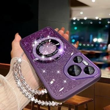 Imagem de Capa com suporte para celular com pulseira de cristal brilhante para Xiaomi POCO F6 F5 M6 M5S M4 M3 X6 X5 X4 X3 Pro GT C65 C61, capa roxa para Poco F5