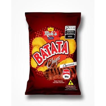 Imagem de Kit 50 batatas chip's onduladas 30g rick's churrasco