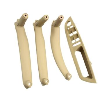 Imagem de Lhd rhd 4 peças conjunto kit de maçaneta de porta interior peças de reposição compatíveis para bmw x5 x6 e70 e71 2007-2013(RHD Set Beige)